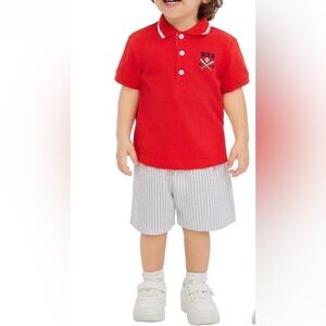 Little Me baby boy toddler kids two piece matching set baseball theme MVP 24m